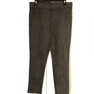 FAUX SUEDE Andrew Marc High Rise Brown Grey Overtones Stretch Sz M